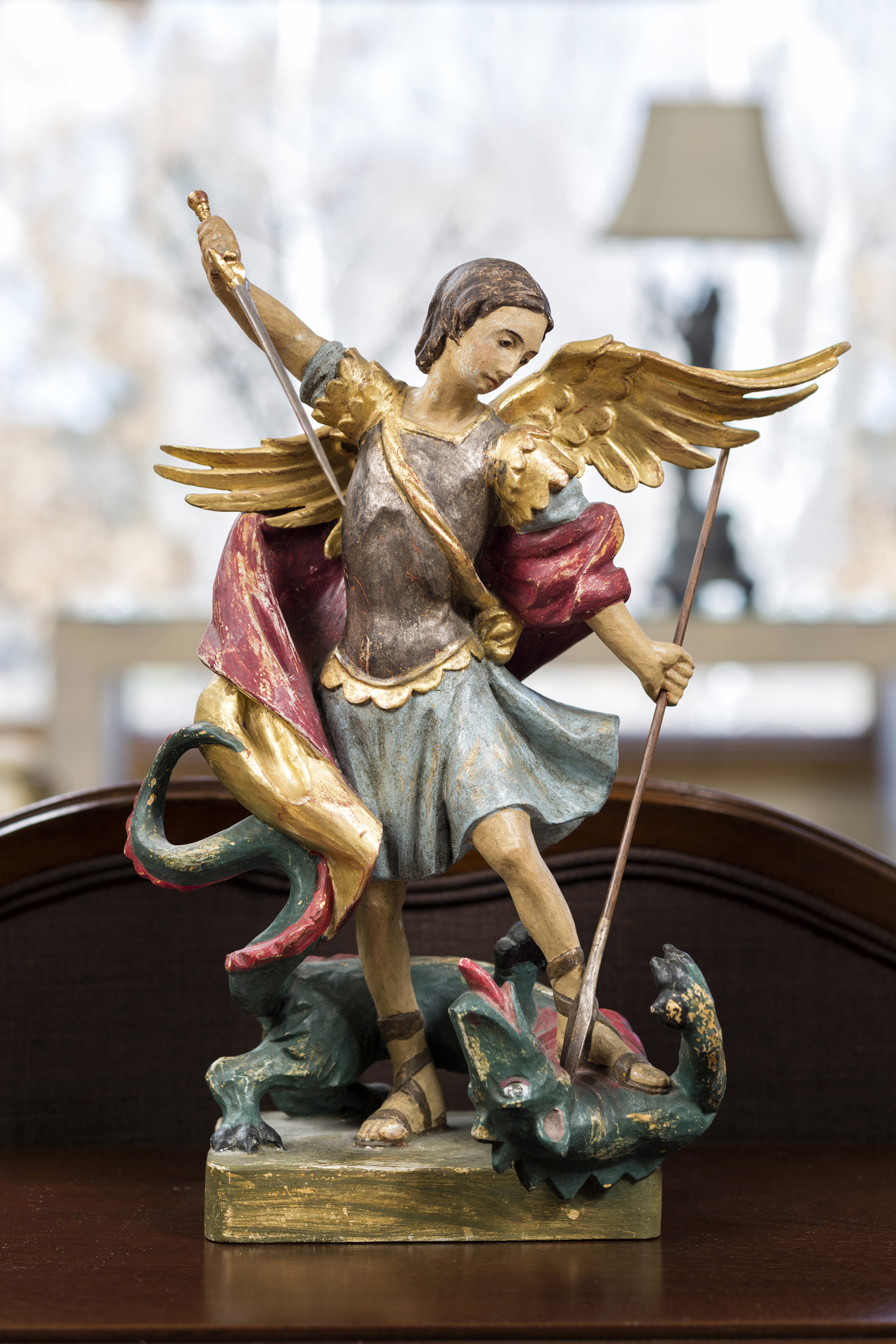 Saint Michael wood carving